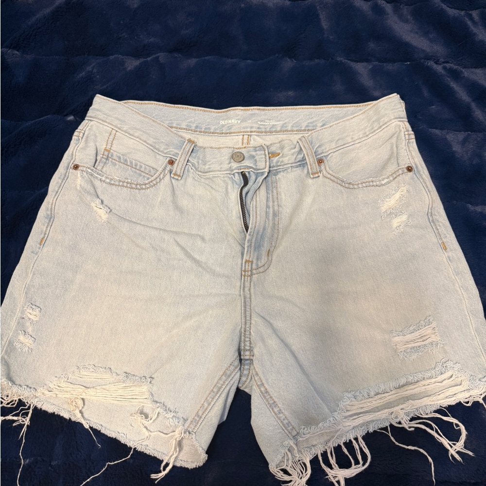 Old Navy Light Blue Distressed Jean Shorts
